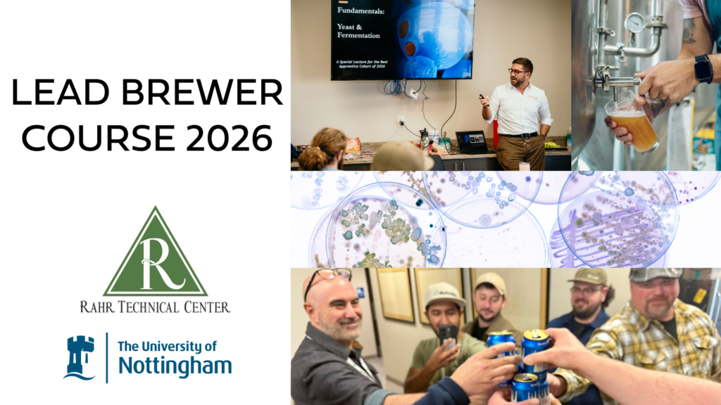 brewers attending lecture and toasting
